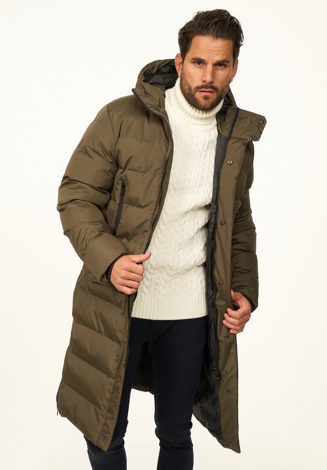 OneRedox Parka mit Kapuze als Winterjacke - Langer Steppmantel Herren warme Pufferjacke Steppjacke - Langer Wintermantel von OneRedox