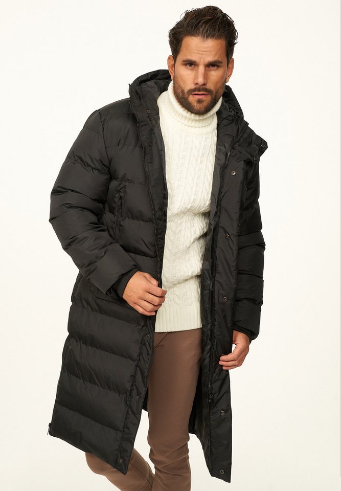 OneRedox Parka mit Kapuze als Winterjacke - Langer Steppmantel Herren warme Pufferjacke Steppjacke - Langer Wintermantel von OneRedox