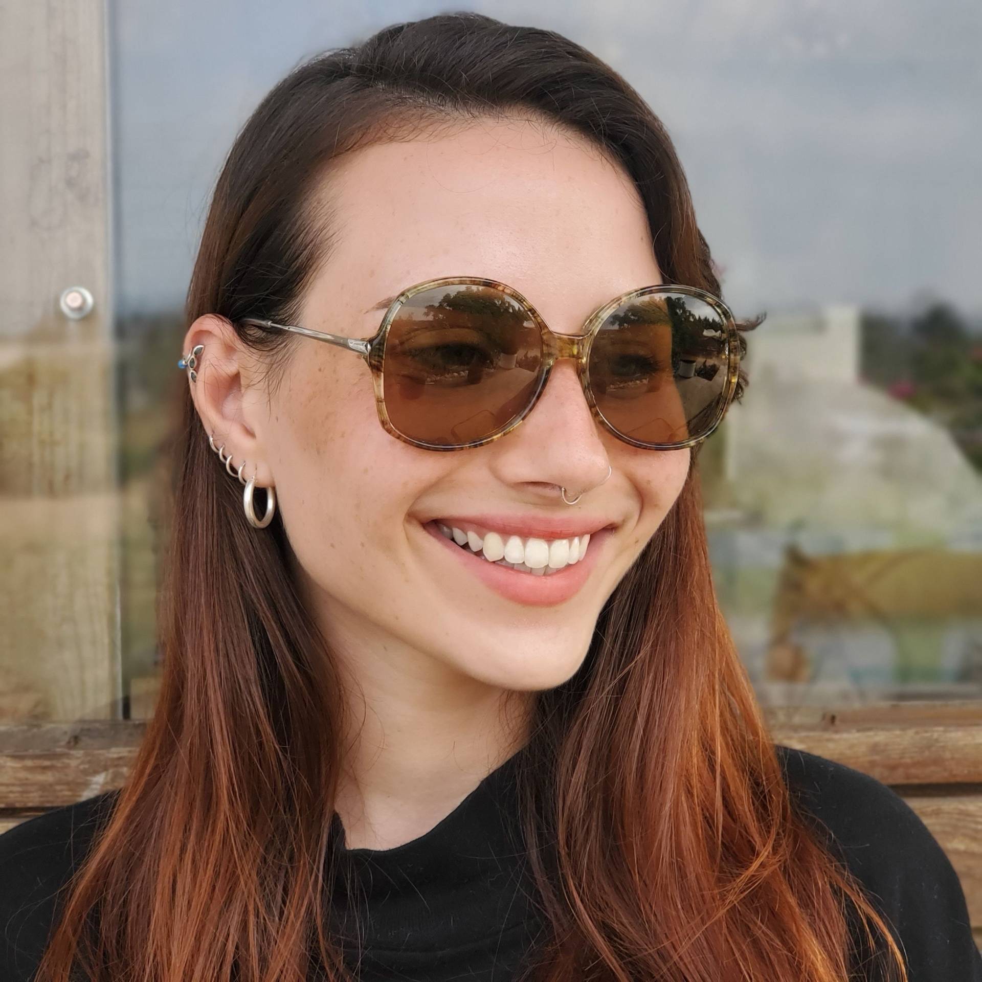 Vintage 70Er Jahre Runde Sonnenbrille Frames Only, Schildpatt Braune Damen Sonnenbrille, Oversized Hippie Sunnies, Nie Getragen Sonnenbrillen von OneSecondVintage