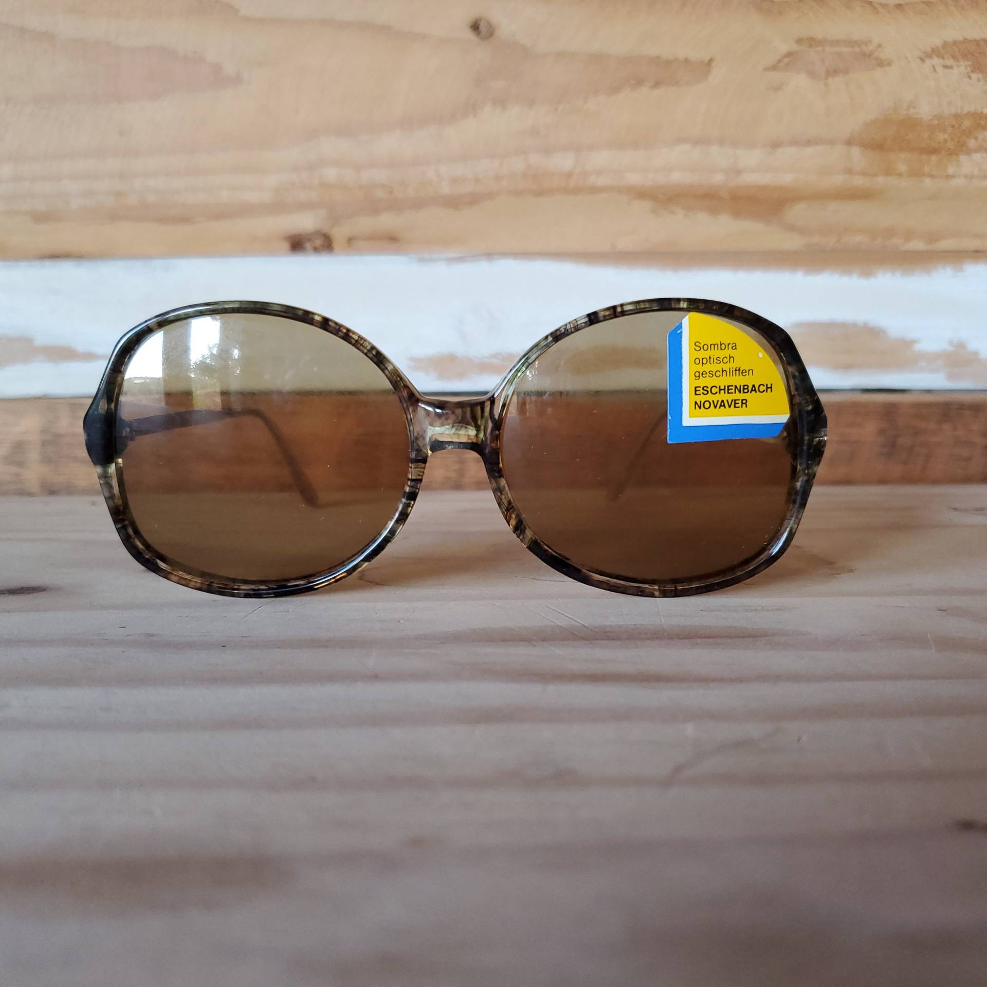 Vintage 70Er Jahre Runde Sonnenbrille Frames Only, Schildpatt Braune Damen Sonnenbrille, Oversized Hippie Sunnies, Nie Getragen Sonnenbrillen von OneSecondVintage