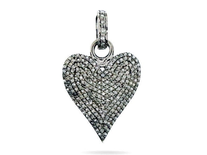 sterling Silber, Pave Diamant Herz Anhänger, | 158-Dps von OneSourceGems