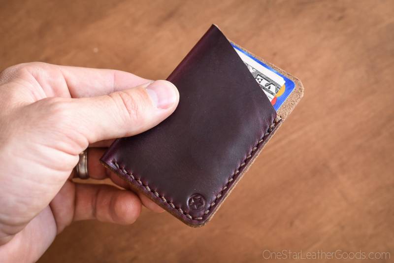 Der Minimalist Geldbeutel Aus Bordeauxfarbenem #8 Horween Chromexcel Leder von OneStarLeatherGoods