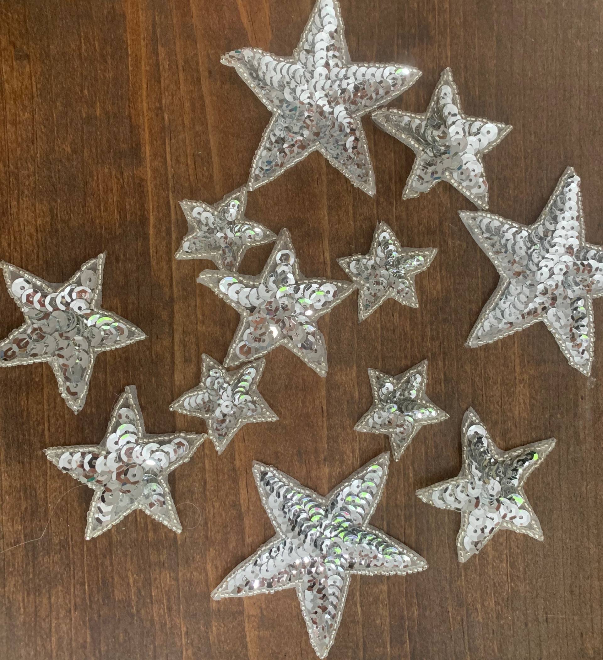 3 Stück Silberfarbene Perlen Aufnäher Zum Aufbügeln von OneStopStitched