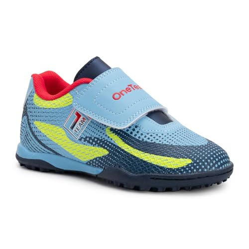 OneTeam Robero Junior TF Football Turf Schuhe - PU-Obermaterial, Mesh-Futter, Eva-Einlegesohle, Klettverschluss, Turf Non-Marking Sohle, genäht, leicht, Größe 26 OneTeam Robero Junior TF Football Turf Schuhe - PU-Obermaterial, Mesh-Futter, Eva-Einlegesohle, Klettverschluss, Turf Non-Marking Sohle, genäht, leicht, Größe 26 von OneTeam