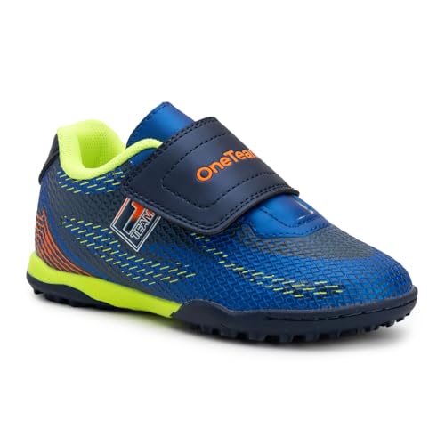 OneTeam Robero Junior TF Kinder-Fußballschuhe für Kunstrasen | strapazierfähiges PU-Obermaterial, Netzfutter, Eva-Einlegesohle, Gummisohle, Klettverschluss, Größe 27 OneTeam Robero Junior TF Kinder-Fußballschuhe für Kunstrasen | strapazierfähiges PU-Obermaterial, Netzfutter, Eva-Einlegesohle, Gummisohle, Klettverschluss, Größe 27 von OneTeam