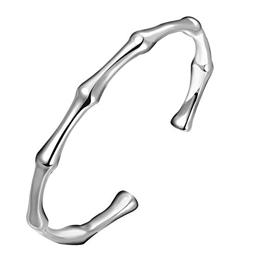 Onefeart 925 Sterling Silber Armband Für Frauen Armreif Für Mädchen Bambus Form Armreif Durchmesser 6CM von Onefeart