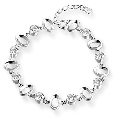 Onefeart 925 Sterling Silber Armband Für Frauen Mädchen Weiß Zirkonia Ovale Form Kette Länge 20CM Onefeart 925 Sterling Silber Armband Für Frauen Mädchen Weiß Zirkonia Ovale Form Kette Länge 20CM von Onefeart