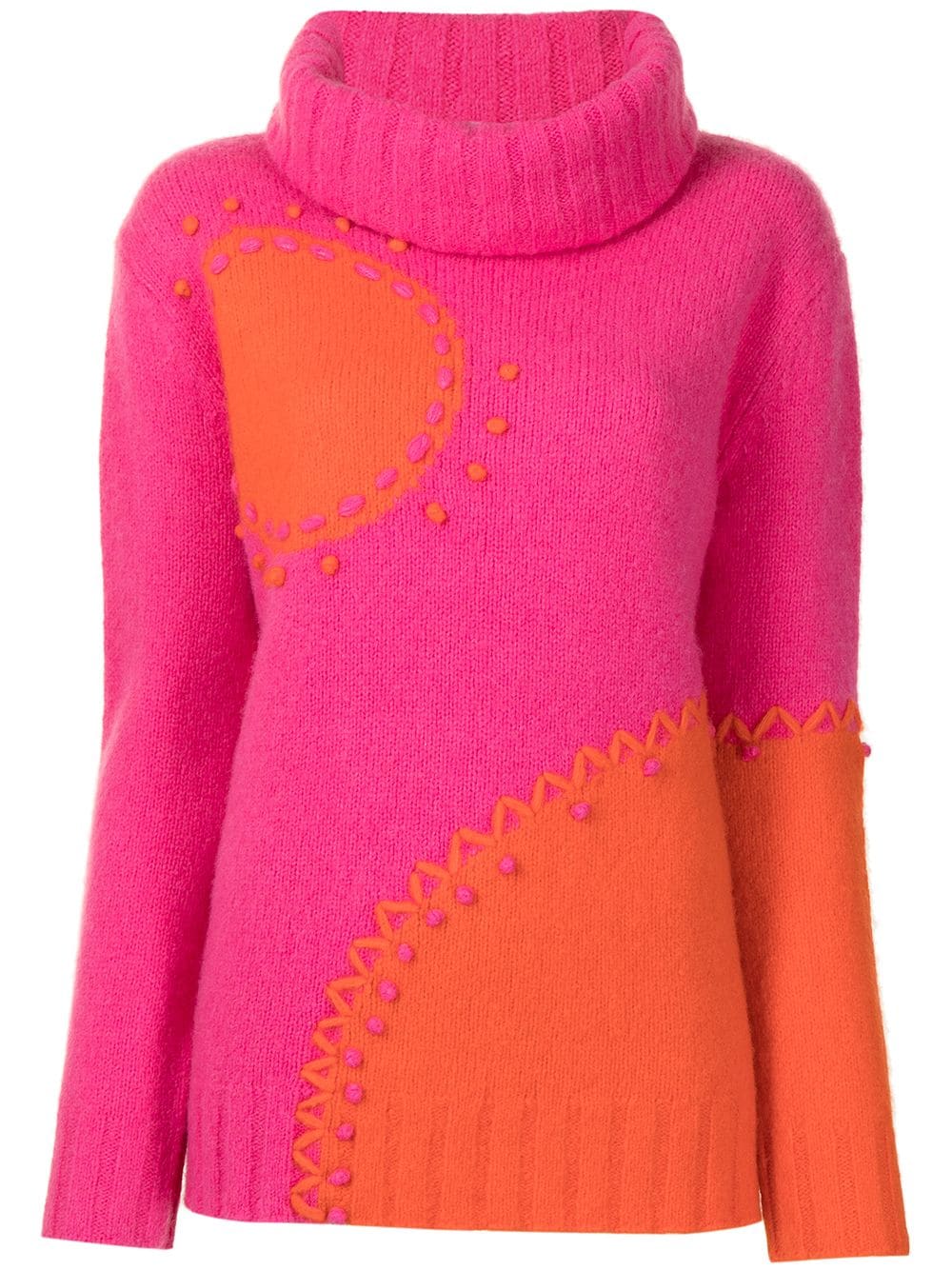 Onefifteen Pullover in Colour-Block-Optik - Rosa von Onefifteen