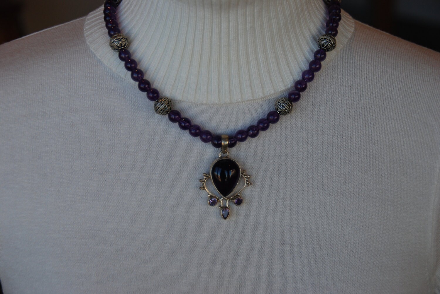 Amethyst Und 925Er Silber Halskette Amethyst Und 925Er Silber Halskette von OneofaKindGemsJewels