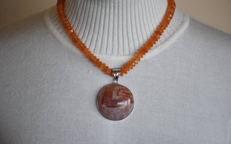 Feuer Achat Und Karneol Halskette Feuer Achat Und Karneol Halskette von OneofaKindGemsJewels