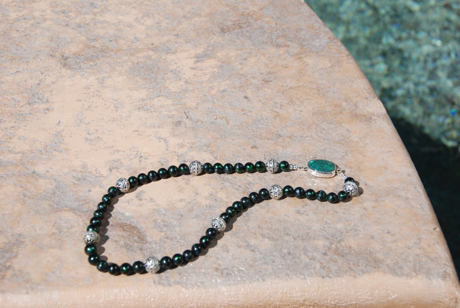 Green Süßwasserperlen Perlen Kette Mit Sterlingsilber Perlen, Handgemachte Halskette Halskette, Einer Der Eine Art Green Süßwasserperlen Perlen Kette Mit Sterlingsilber Perlen, Handgemachte Halskette Halskette, Einer Der Eine Art von OneofaKindGemsJewels