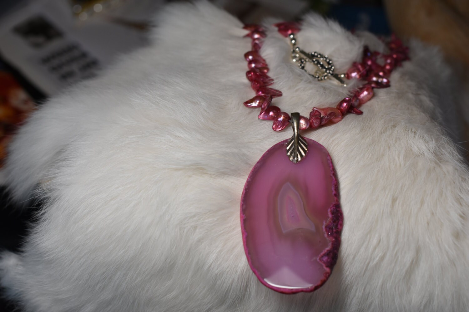 Rosa Rhodochrosite Und Perlenkette Rosa Rhodochrosite Und Perlenkette von OneofaKindGemsJewels