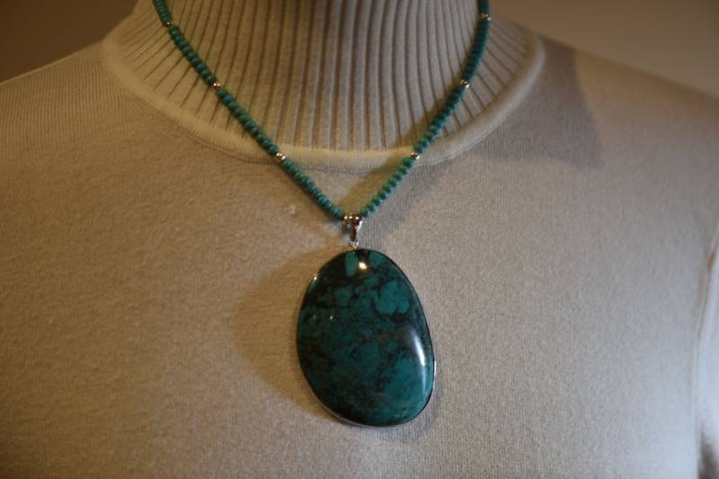 Türkis Und Sterling Silber Halskette von OneofaKindGemsJewels