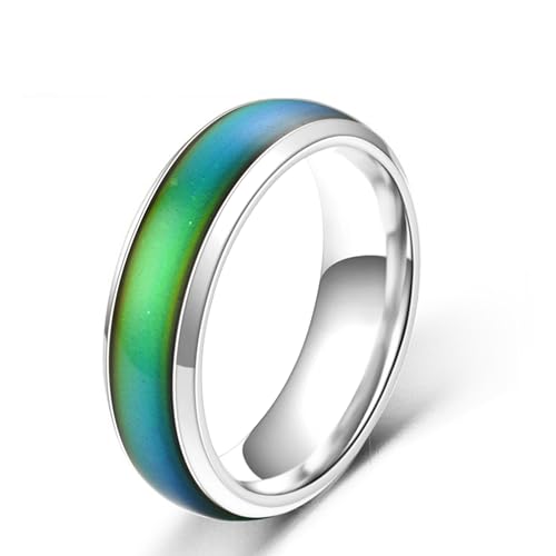 Oneress Edelstahl Stimmungsring für Männer, Klassische Personalisierte Temperatur Schmuck, Paarband für Besondere Anlässe Y1854 Weiß 7 Oneress Edelstahl Stimmungsring für Männer, Klassische Personalisierte Temperatur Schmuck, Paarband für Besondere Anlässe Y1854 Weiß 7 von Oneress
