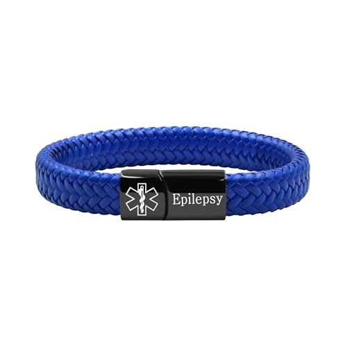 Oneress Epilepsie-Armband, Gewebtes Medizinisches Alarmband, Notfall-ID Für Männer & Frauen, Gesundheitsinfo-Armband YA5551-Blau Epilepsie Oneress Epilepsie-Armband, Gewebtes Medizinisches Alarmband, Notfall-ID Für Männer & Frauen, Gesundheitsinfo-Armband YA5551-Blau Epilepsie von Oneress