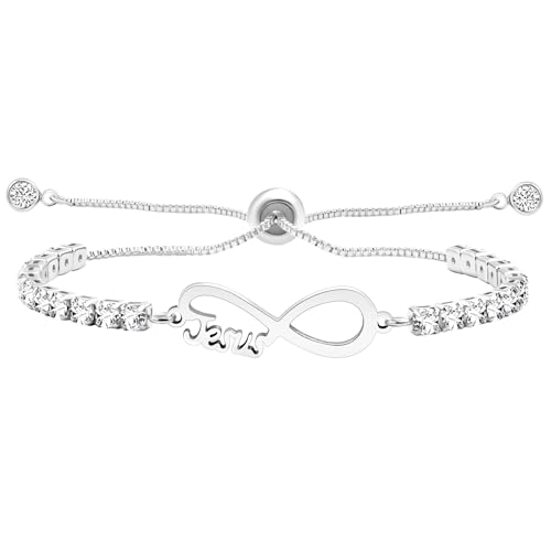 Oneress Forever Infinity God Jesus Cubic Zirkonia Tennis Armband Jesus Gebet Schmuck religiöser Schmuck christliches Geschenk personalisiert Unendlichkeit Charm Party Geburtstag Jahrestag, Mediano, von Oneress