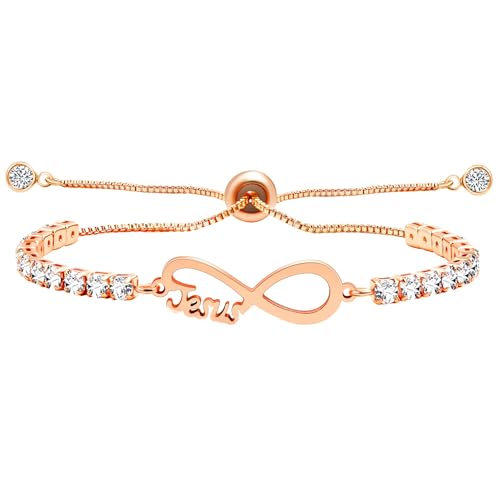 Oneress Forever Infinity God Jesus Cubic Zirkonia Tennis Armband Jesus Gebet Schmuck religiöser Schmuck christliches Geschenk personalisiert Unendlichkeit Charm Party Geburtstag Jahrestag, Mediano, von Oneress