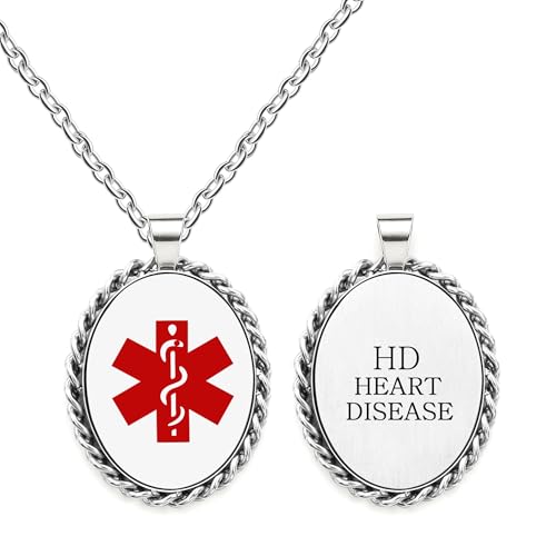 Oneress HD Medizinisches Halskettchen, Edelstahl SOS Anhänger, Wasserdichter Gravierter Notfall Schmuck Für Täglichen Gebrauch YA5218 Weiß-HD von Oneress