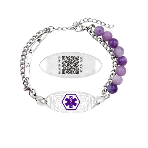 Oneress Lepidolith QR Code Armband Robuster Medizinischer ID Unisex Notfall Gesundheit ADHD Alarm Stilvoller ICE In Case Emergency Eltern Geschenk YA5493 Lepidolite QR Code Oneress Lepidolith QR Code Armband Robuster Medizinischer ID Unisex Notfall Gesundheit ADHD Alarm Stilvoller ICE In Case Emergency Eltern Geschenk YA5493 Lepidolite QR Code von Oneress