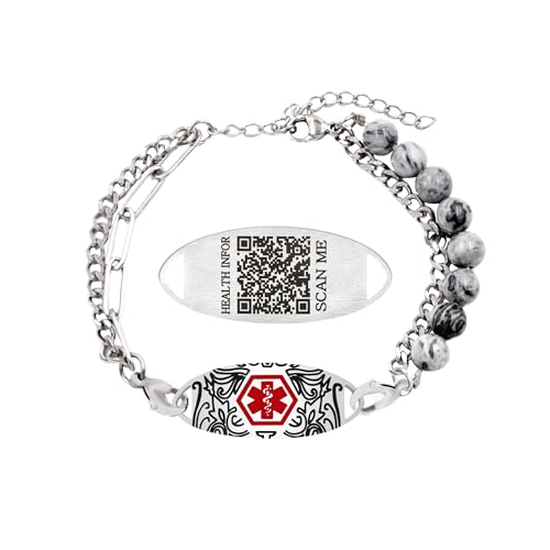 Oneress Natürlicher Picture Stein QR Code Armband Asthma Warnung Medizin ID Senioren Individuell Graviert Diabetes Schutz Heilender Schmuck YA5493 Natural Picture Stone QR Code Oneress Natürlicher Picture Stein QR Code Armband Asthma Warnung Medizin ID Senioren Individuell Graviert Diabetes Schutz Heilender Schmuck YA5493 Natural Picture Stone QR Code von Oneress