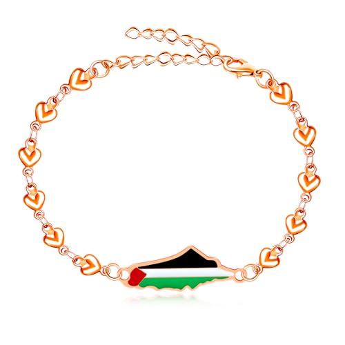 Oneress Palästina-Flaggenarmband, Emaille-Karte, Muslimische Geschenke Für Frauen, Einstellbare Kette Widerstandsschmuck Für Palästina-Unterstützer YA5212 Roségold Oneress Palästina-Flaggenarmband, Emaille-Karte, Muslimische Geschenke Für Frauen, Einstellbare Kette Widerstandsschmuck Für Palästina-Unterstützer YA5212 Roségold von Oneress