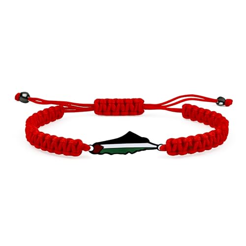 Oneress Palästina Schmuck Kordelarmband, Täglicher Verstellbarer Seilschmuck Für Sie, Niedliches Weihnachts- Oder Valentinsgeschenk YA5882 Rot-Schwarz Oneress Palästina Schmuck Kordelarmband, Täglicher Verstellbarer Seilschmuck Für Sie, Niedliches Weihnachts- Oder Valentinsgeschenk YA5882 Rot-Schwarz von Oneress