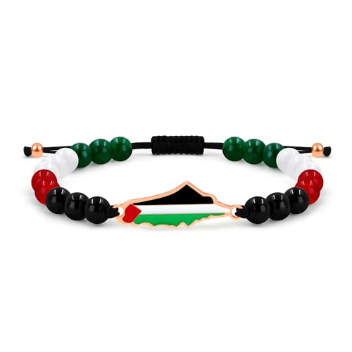 Oneress Palästinensisches Perlenarmband, verstellbares Glaubensarmband, symbolische arabische Kalligraphie, gravierter patriotischer Schmuck für Frauen, Solidaritätsgeschenk YA5883, Unique Beaded Flag Oneress Palästinensisches Perlenarmband, verstellbares Glaubensarmband, symbolische arabische Kalligraphie, gravierter patriotischer Schmuck für Frauen, Solidaritätsgeschenk YA5883, Unique Beaded Flag von Oneress