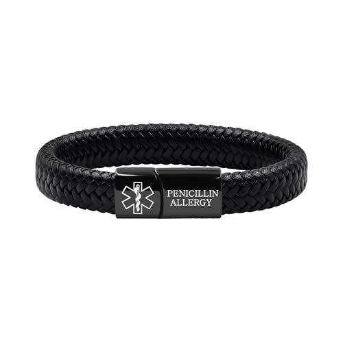 Oneress Penicillin-Allergie Armband, Wasserdichtes Medizinisches ID-Armband Mit Individuellen Notfallinformationen Für Männer & Frauen YA5551-Schwarz PENICILLIN ALLERGIE Oneress Penicillin-Allergie Armband, Wasserdichtes Medizinisches ID-Armband Mit Individuellen Notfallinformationen Für Männer & Frauen YA5551-Schwarz PENICILLIN ALLERGIE von Oneress