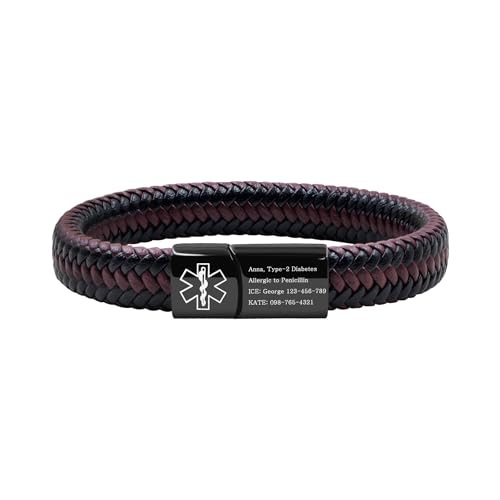 Oneress Personalisiertes Textarmband, Individuelles ICE-Medizinarmband, Personalisierte Notfall-ID Für Männer, Frauen, Senioren YA5551-Schwarz & Rot Individueller Text Oneress Personalisiertes Textarmband, Individuelles ICE-Medizinarmband, Personalisierte Notfall-ID Für Männer, Frauen, Senioren YA5551-Schwarz & Rot Individueller Text von Oneress