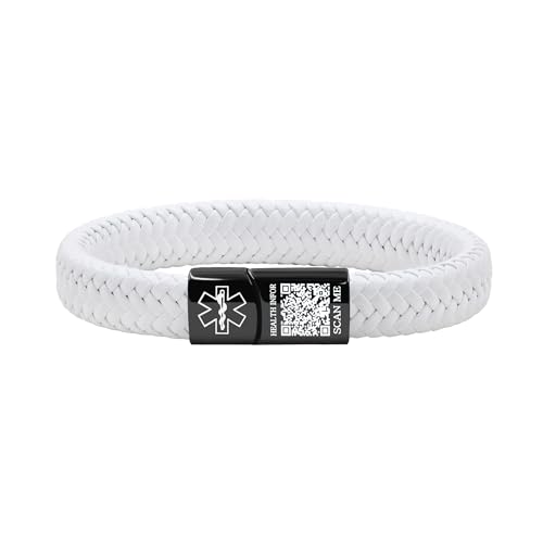 Oneress QR Code PU-Armband, Kostengünstiges Medizinisches Alarmarmband Für Männer & Frauen, Outdoor Notfall-ID-Armband Mit Individuellen Daten YA5551-Weiß QR Code Oneress QR Code PU-Armband, Kostengünstiges Medizinisches Alarmarmband Für Männer & Frauen, Outdoor Notfall-ID-Armband Mit Individuellen Daten YA5551-Weiß QR Code von Oneress