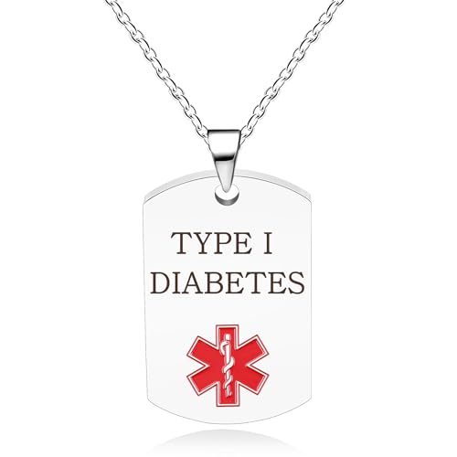 Oneress Typ-I-Diabetes Alarmkette, Platinbeschichtete Gesundheits-ID Für Frauen, Lehrer, Reisen, Sport YA5217 Weiß TYP I Oneress Typ-I-Diabetes Alarmkette, Platinbeschichtete Gesundheits-ID Für Frauen, Lehrer, Reisen, Sport YA5217 Weiß TYP I von Oneress