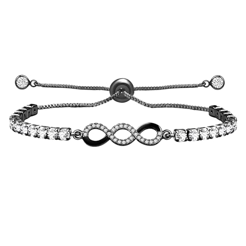 Oneress Unendliches Symbol Armreif mit funkelndem Zirkonia - Elegantes Tennisarmband aus Messing - perfektes Symbol der ewigen Liebe für Frauen, Familie, Liebhaber und Freunde YA4946, M, Messing, von Oneress