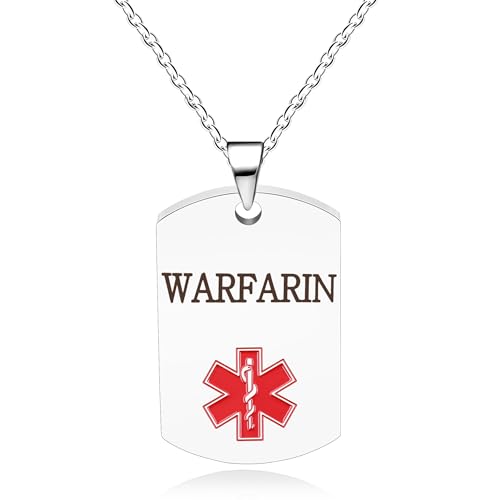 Oneress Warfarin Alarmkette, Für Veteranen, Personalisierter Gesundheitsalarm Anhänger, Langlebiger Sicherheitsschmuck YA5217 Weiß WARFARIN Oneress Warfarin Alarmkette, Für Veteranen, Personalisierter Gesundheitsalarm Anhänger, Langlebiger Sicherheitsschmuck YA5217 Weiß WARFARIN von Oneress