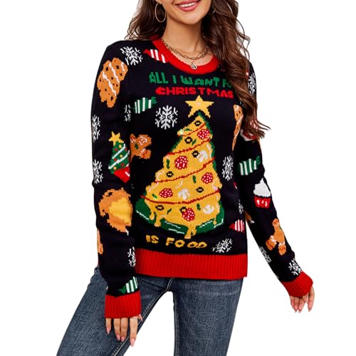 Hässliche Weihnachtspullover Damen Lustig, Ugly Christmas Sweater Damen Weihnachtspulli Damen Weihnachtsbaum Pullover Weihnachten Paare Winter, Herren Damen Weihnachtspullover Für Weihnachtsparty（S） von Oneshlee