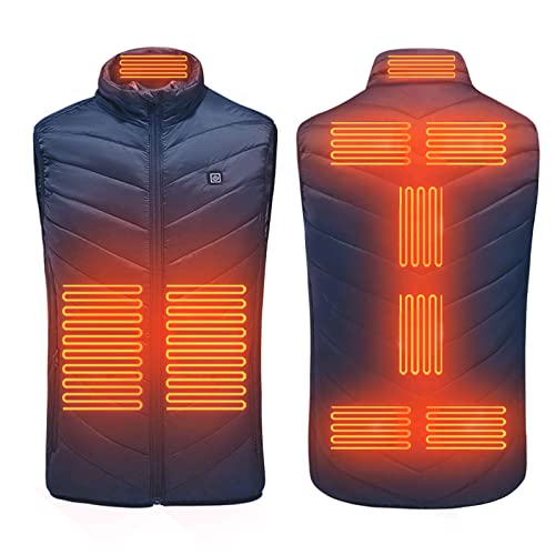 Heizweste Herren Damen, Heizjacke Usb, Wärmeweste Elektrisch, Weste Unisex Mit Heizung Kragen Für Nacken, Warme Heated Vest Einstellbar Temperatur Wasserdicht Maschinenwäsche Outdoor (Blau, S) von Oneshlee