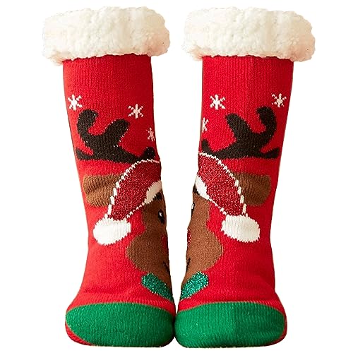 Oneshlee Weihnachtssocken Damen Herren, Kuschelsocken Weihnachten, Weihnachts Socken Geschenke Weihnachtsgeschenke Erwachsene, Weihnachtsdeko Zum Aufhängen Kamin Weihnachtsbaum (Rentier) von Oneshlee