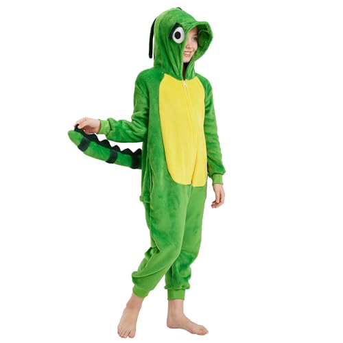 Tier Onesie Kostüm Kinder Jumpsuit Kinder Großäugiges Monster Kostüm Kinder, Faschingskostüme Kinder Karneval Kostüm Kinder Schlafoverall Kinder Flanell Schlafanzug Mädchen Jungen Für Cosplay(130) von Oneshlee