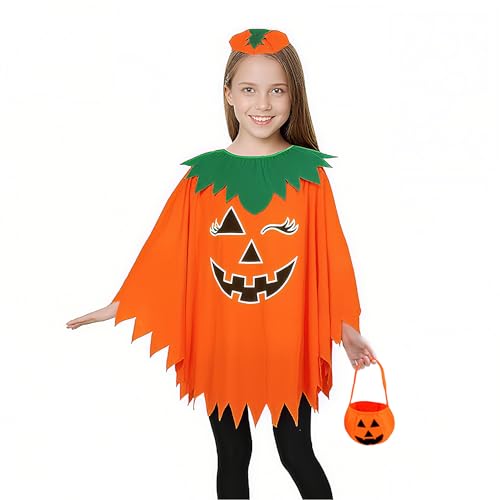 Onetraum Halloween Kinder KÜRBIS-KOSTÜM SET mit Leuchteffekt – 3-teiliges Halloween-Outfit | Glow-in-Dark-Umhang + Kürbis-Haarband + Sammelbeutel für Süßigkeiten Onetraum Halloween Kinder KÜRBIS-KOSTÜM SET mit Leuchteffekt – 3-teiliges Halloween-Outfit | Glow-in-Dark-Umhang + Kürbis-Haarband + Sammelbeutel für Süßigkeiten von Onetraum
