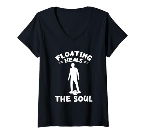 Damen Elektrisches Skateboard Floating Heals One Wheel Skateboarding T-Shirt mit V-Ausschnitt Damen Elektrisches Skateboard Floating Heals One Wheel Skateboarding T-Shirt mit V-Ausschnitt von Onewheel Electric Skateboard Float Skateboarding