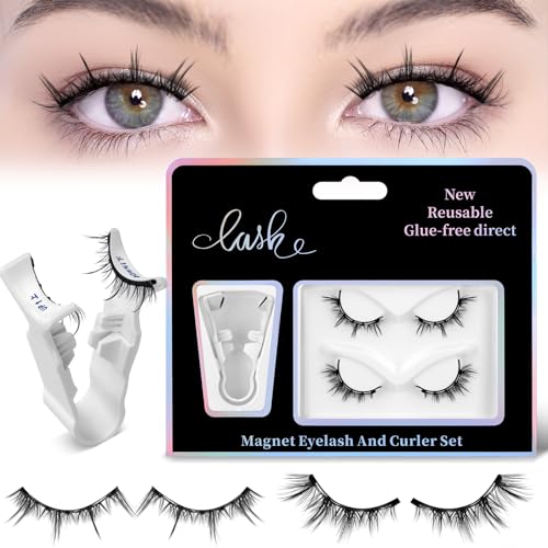Magnetische Wimpern - 2 Paare Natürlich Look Magnet Wimpern - Wiederverwendbare 3D Magnetic Lashes Ohne Eyeliner Oder Kleber- Magnetwimpern mit Applikator von Onewly
