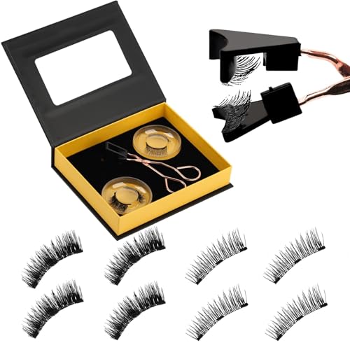 Magnetische Wimpern - 2 Paare Natürlich Look Magnet Wimpern - Wiederverwendbare 3D Magnetic Lashes Ohne Eyeliner Oder Kleber- Magnetwimpern mit Applikator Magnetische Wimpern - 2 Paare Natürlich Look Magnet Wimpern - Wiederverwendbare 3D Magnetic Lashes Ohne Eyeliner Oder Kleber- Magnetwimpern mit Applikator von Onewly
