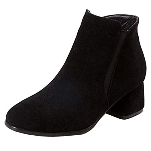Onewus Damen Blockabsatz Stiefeletten (Schwarz, 43 EU) von Onewus