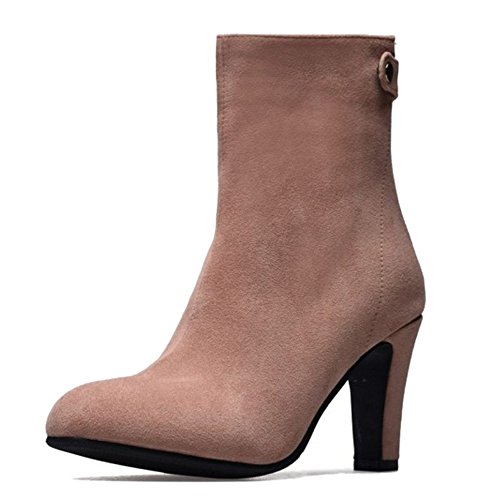 Onewus Damen Dress Stiefeletten mit Stiletto Absatz Reißverschluss Stiefel (Rosa, 39 EU) von Onewus