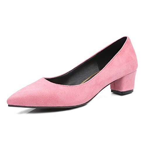 Onewus Damen Elegant Pumps mit Blockabsatz Schuhe für die Datierung & Arbeit (Pink, 38 EU) von Onewus