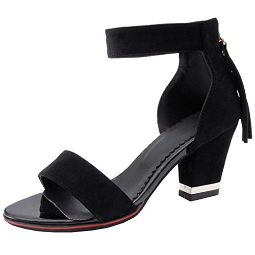 Onewus Damen Fashion Quasten Sandalen mit Blockabsatz Open Toe Schuhe Sommer von Onewus