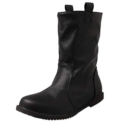 Onewus Damen Flach Kurzschaft Stiefel Gemütlich Stiefeletten (Schwarz, 43 EU) von Onewus