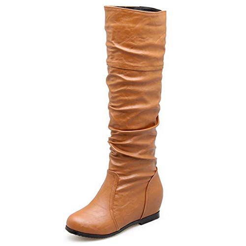 Onewus Damen Keilabsatz Langschaft Stiefel (Braun, 50 EU) von Onewus