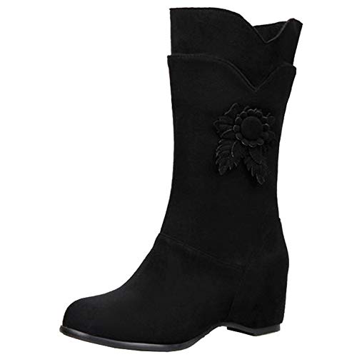 Onewus Damen Keilabsatz Langschaft Stiefel (Schwarz, 42 EU) von Onewus