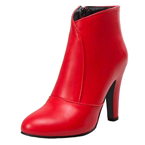 Onewus Damen Kurzschaft Stiefel mit Absatz (Rot, 34 EU) von Onewus