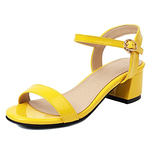 Onewus Damen Mode Sandalen Sommerschuhe für Damen(Gelb,40) von Onewus